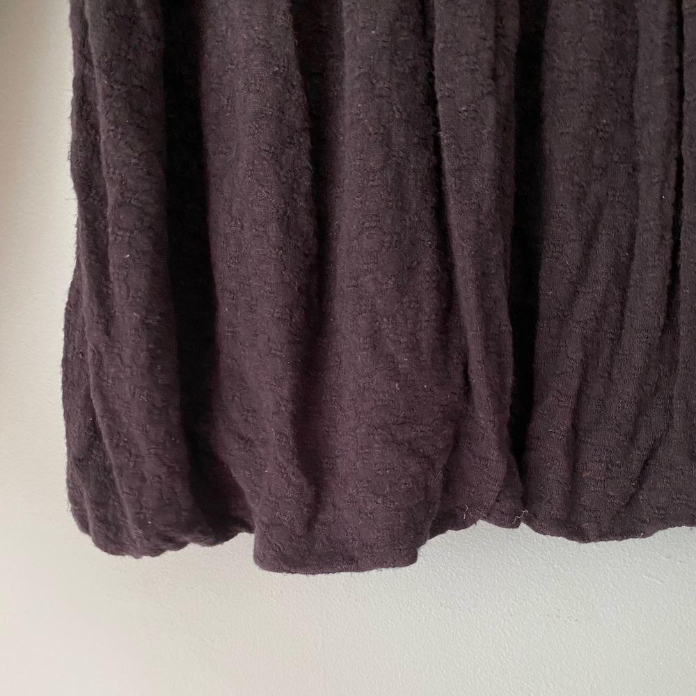 Free People Black Gold Embroidered Peasant Flowy Hippie Boho Baloon Sleeve Shirt - Picture 7 of 12